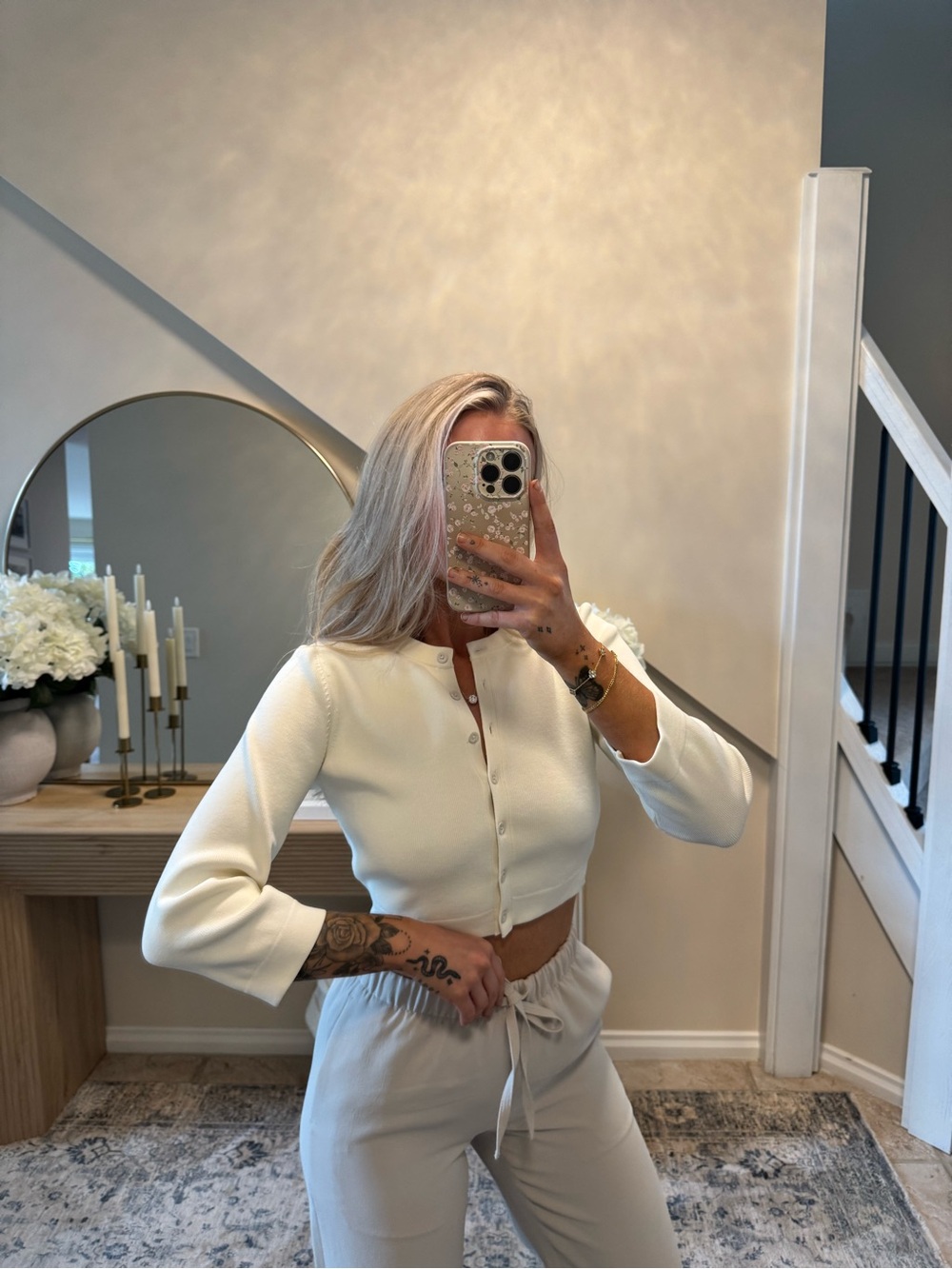 Skims 3/4 sleeve cropped cardigan - Picture 3 of 7